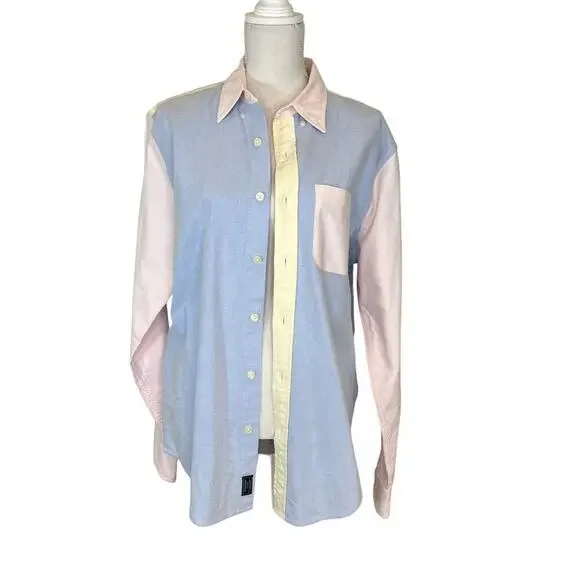 Abercrombie & Fitch Top Long Sleeve Colorblock Shirt Size L - Picture 3 of 7